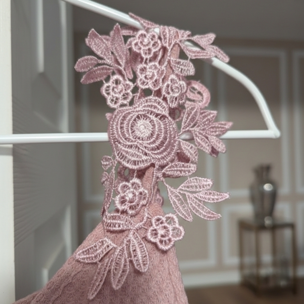 SHEIN Emery Rose Floral Lace Waffle Knit Tank XL (NWOT) - Picture 5 of 9